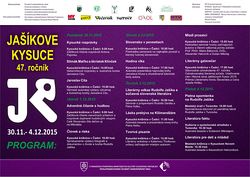 47. ročník Celoslovenskej literárnej súťaže Jašíkove Kysuce 2015 47. ročník Celoslovenskej literárnej súťaže Jašíkove Kysuce 2015