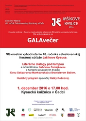 Vyhodnotenie súťaže so slávnostným galavečerom - štvrtok 1. decembra 2016