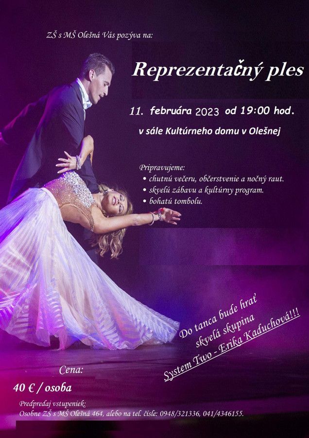 Reprezentačný ples Olešná 2023