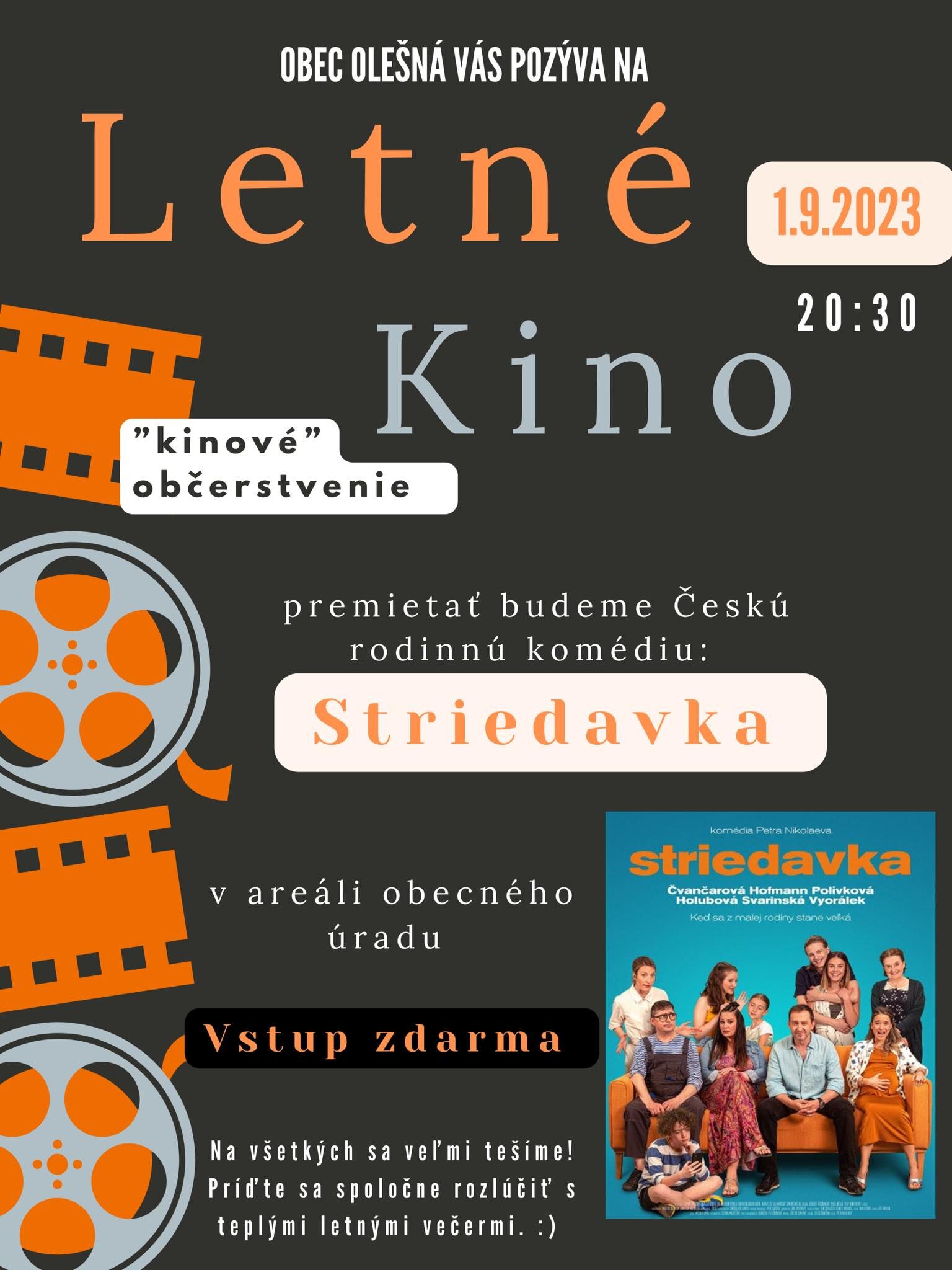 Pozvánka na letné premietanie 