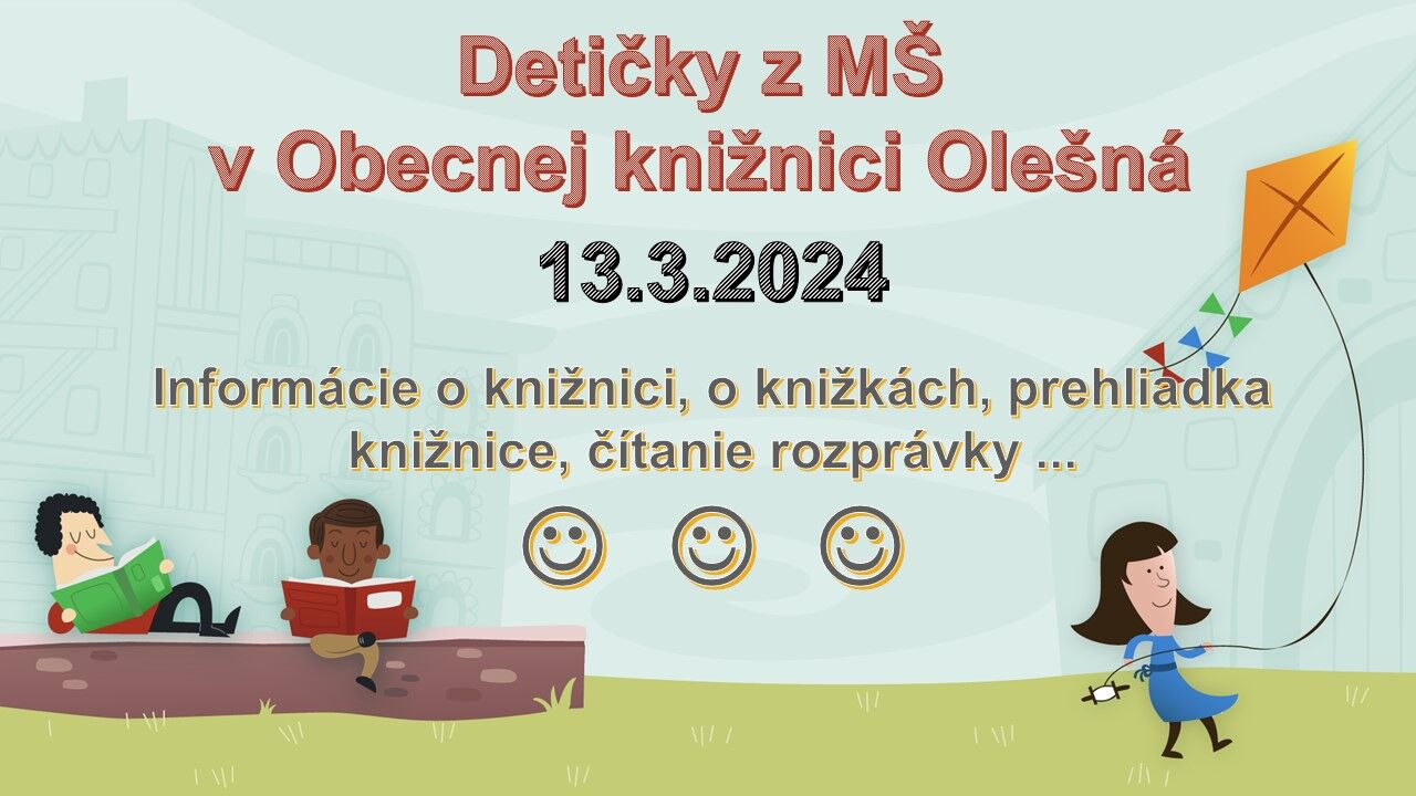 Prezentácia deti z MŠ v Obecnej knižnici Olešná