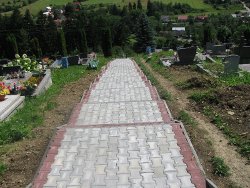 rekonštrukcia schodov na cintoríne predná Olešná